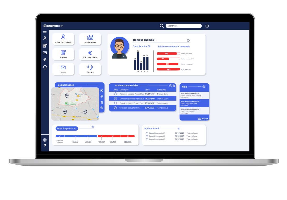 CRM web dashboard