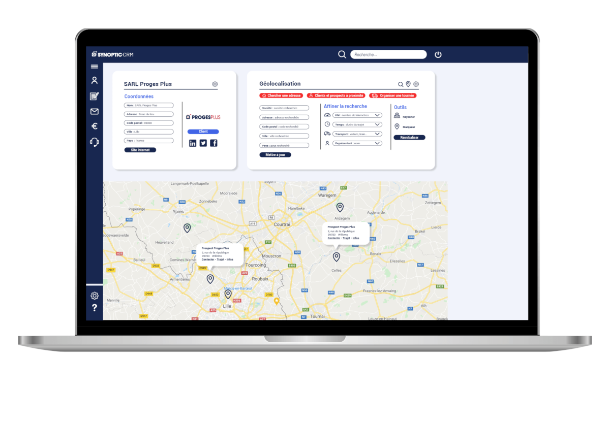 CRM géolocalisation tournées commerciales