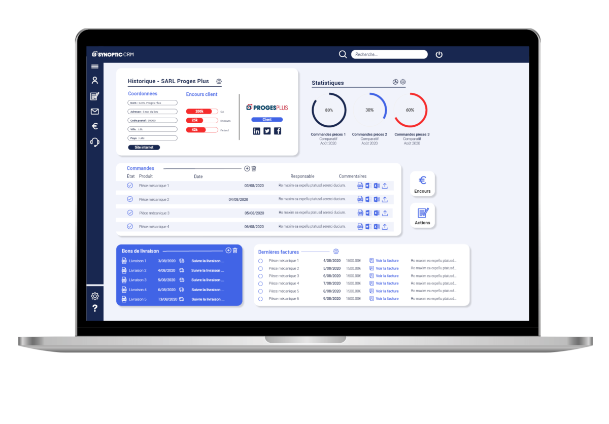 Logiciel gestion historique client