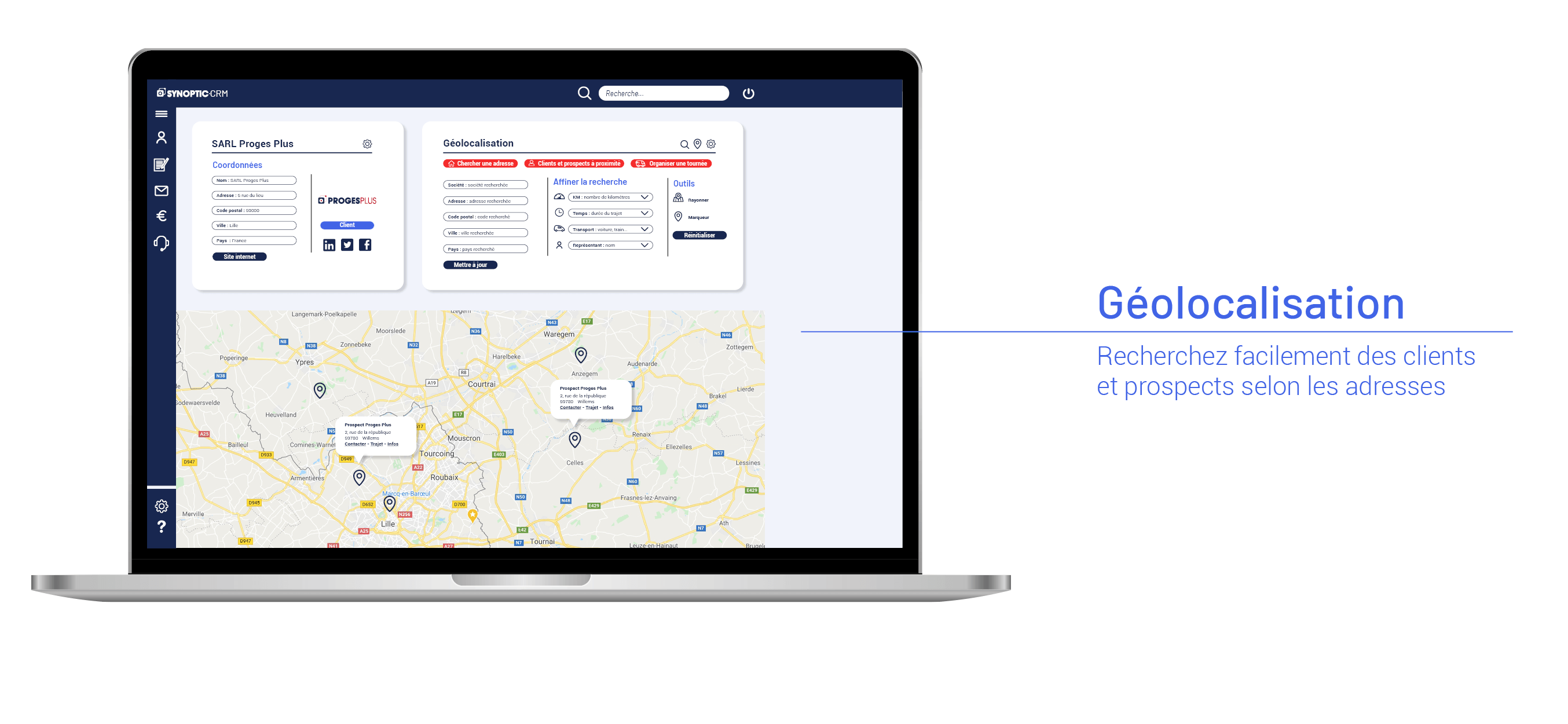 CRM géolocalisation clients