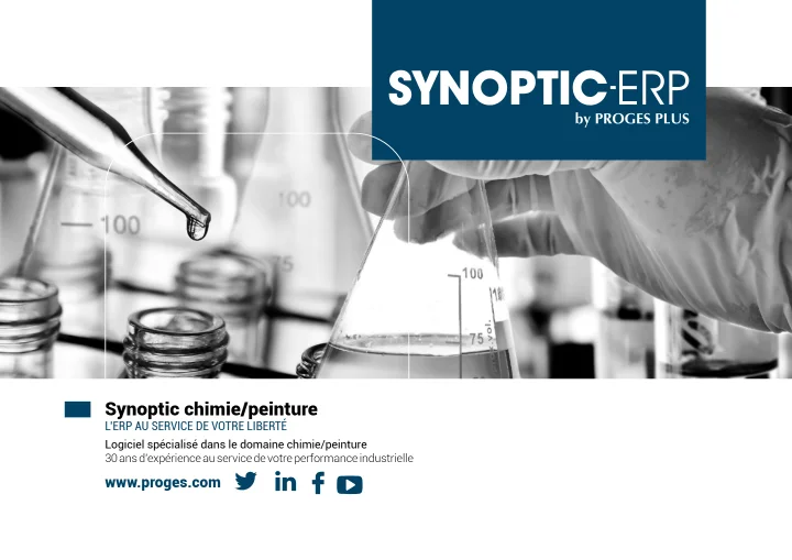 Couverture du catalogue Synoptic ERP chimie et peinture