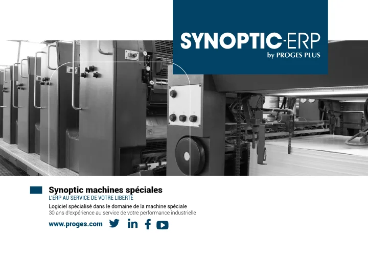 Couverture du catalogue Synoptic ERP machines spéciales