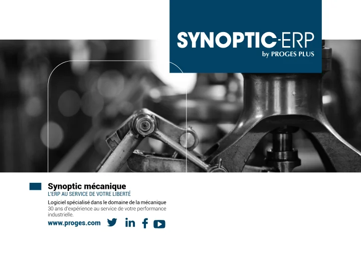 Couverture du catalogue Synoptic ERP mécanique