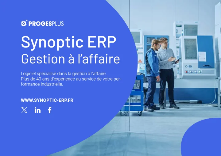 Couverture de la présentation Gestion à l'affaire de Synoptic ERP